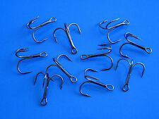 10 Stück Drillinge grau und silberfarben Drilling Angeln Treble Hook Haken Hecht