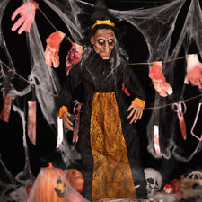 Deko Figur Hexe lebensgroß mit Sound LED Augen Halloween TK