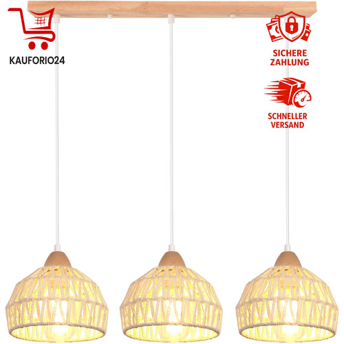 Pendelleuchte flammig holz - 3-flammig,