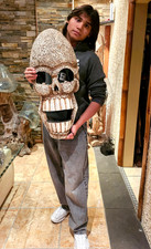 Wanddekoration Totenkopf Holz Halloween Piraten Skull Handarbeit Garten-haus