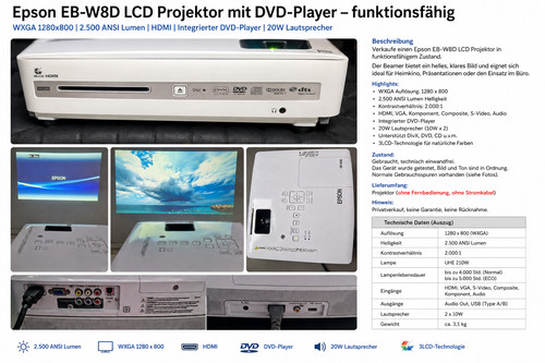 Epson w8d heimkino lcd - epson, eb-w8d