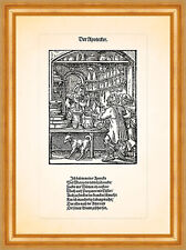 Der Apotecker Der Apotheker Klistier Abführen Holzschnitt Stände 012 Gerahmt