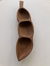 Massive Holzschale Mit 3Mulden 44cm Lang,10cm B