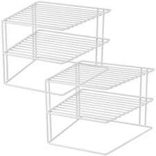 2x Schrankeinsatz mit 2 Etagen Tellerregal Tellerhalter Teller Regal Küchenregal