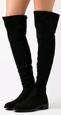 Damen overknee stiefel samt - overknee-stiefel,