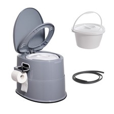 Tragbare Campingtoilette Mobile Toilette Reisen 5L Papierhalterung Grau