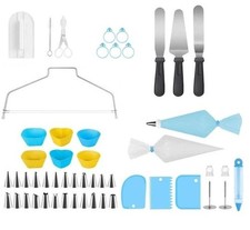 102 STCK. Kuchen Backen Dekorieren Zubehör Professionelle Spritzgeräte Scheibe usw.