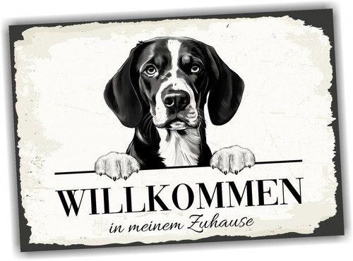 Hundeschild willkommen zuhause - willkommen,