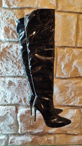 Lack damenschuhe mega stiefel - damenschuhe,