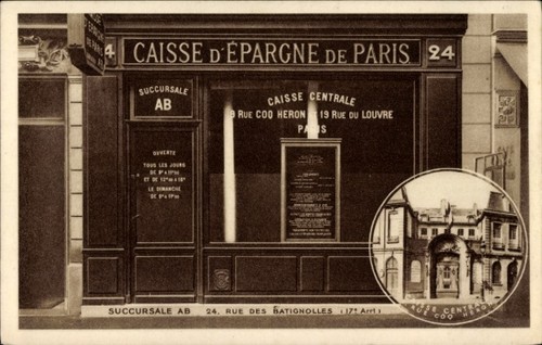 Cpa paris xvii caisse - cpa, xvii.,