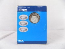 3x 9W Nice Price 3627 Ø100mm EBL Einbauleuchten Spot GU10 230V Silber