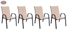 4er Set Stapelsessel Gartensessel Gartenstuhl Stapelstuhl Balkon beige