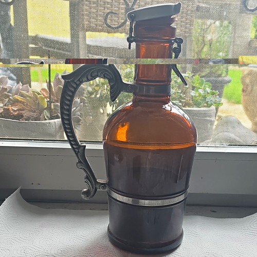 Braune bier glasflasche - braune, mit