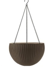 Keter Blumentopf Hanging Sphere, Rund Strickmuster, 8.6L, Dunkelbraun