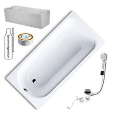 BADEWANNE KALDEWEI STAHLWANNE SANIFORM 170 X 75 + TRÄGER + ABLAUF KOMPLETT SET