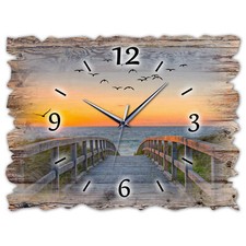 BM Holz Wanduhr leise lautlos