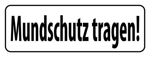 Holzschild 27x10 mundschutz - holzschild,