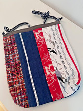 Patchwork-Tasche mit Reißverschluss - 30 x 27 cm - neu