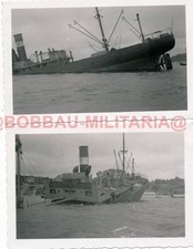 H583 Fotos Kiel Kieler Fjorde 1940 gesunkenes Frachtschiff Marine Kriegsmarine