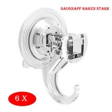 6x Vakuum Saugnapf Haken Extra Stark Ohne Bohren Wandhaken Handtuchhaken bis 5KG