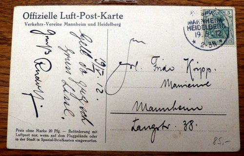 Flugpost karte mannheim - flugpost,