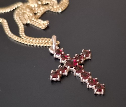 Antik granat kreuz mit - granat-,