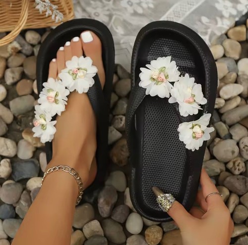 Damen plateau flip flops mit - plateau,