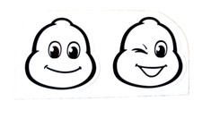 2x 4x4cm Michelin Männchen Michelin Bibendum Aufkleber Tuning Sticker Motorsport