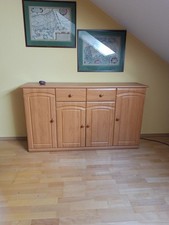 Kommode mit 2 Schubladen u. 4 Türen Buchefarben