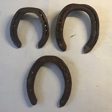 3 ALTE HUFEISEN PFERDE ANTIK