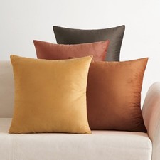EMEMA Samt Kissenbezüge Gelb