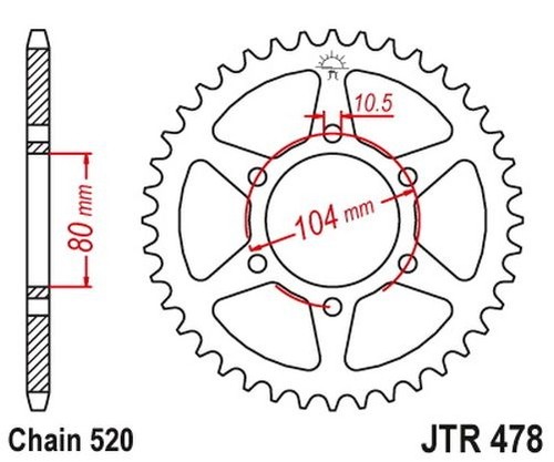 Kettenrad zähne teilung - 46,