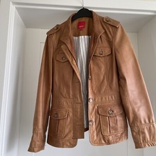 Esprit Jacke Weste Lederjacke Echtleder Blazer Braun Cognac XL 42 Neu