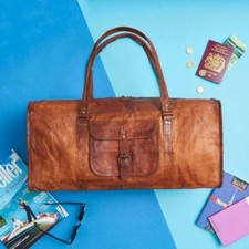 Overnight Original DuffleGym Luggage Vintage Weekend Brown Bag Leather Travel