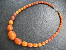 Kette Bernstein Butterscotch Collier Halskette Oliven Baltikum 34,7 gr