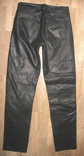 lange  -HELD-  Herren- LEDERJEANS / Biker- Lederhose in schwarz ca. W30 / L36