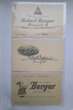Robert Berger Schokoladenfabrik Vertreterkarten 3St.           Pössneck,Thüring.