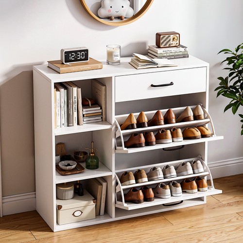 Schuhschrank weiß holz bis - schuhschrank,