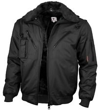 Winter Pilotenjacke Funktionsjacke Regenjacke Kapuze Wasserdicht schwarz