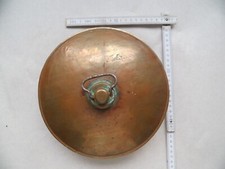 Alte runde Wärmflasche aus Kupferblech Ø unten ca. 222 mm, Ø oben ca. 230 mm