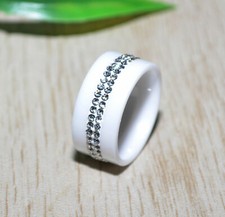 KERAMIK Ring STRASS silber