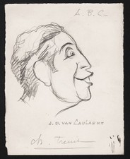 Charles Trenet auteur compositeur songwriter drawing dessin van Caulaert 1935