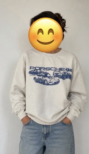 Pullover porsche weiß unisex - pullover,