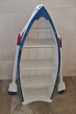 Maritime Aufbewahrung Boots-Regal ca. 29,5 x 75 x 18 cm Holz mit 2 Paddel