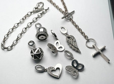 Jette Joop Konvolut – 925 Silber: Charms, Anhänger, Armband & lange Kette