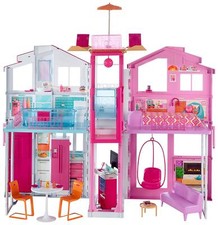 Barbie 3-Etagen Deluxe-Stadthaus mit 4 Zimmern Mattel Traumhaus DLY32 NEU & OVP