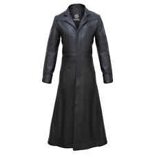 Langer Trenchcoat Herren Detektiv Leder - Gothic Style - Robustes Design Matrix