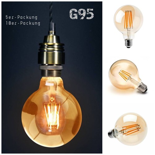 10x e27 led filament lampe - 10x,