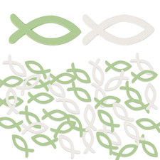 100 Stück Holz Fisch Deko - -