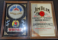 Chevas-Regal Jim Beam Whisky 2 Spiegel 22x32cm Holzrahmen Wandaufhängung